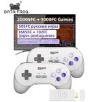 DATA FROG – Console de jeu vidéo sans fil 4k 16 bit dddy avec 3000 jeux intégrés pour SFC TV