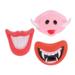 Puppy chew toys 3 Pcs Puppy Toy Chew Toys Silicone Pink Pig Face Fangs Red Fangs Red Lip Toys Halloween Cosplay Party Favors