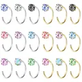 AOEDEJ – boucles d'oreilles en Zircon coloré anneau ouvert plaqué or argent 999 Piercings