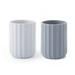 2 Pieces Silicone Pencil Holder Pencil Cups for Desk Geometric Pencil Holder Makeup Brush Holder (White Gray)