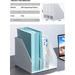 Collapsible Magazine File Holder/Desk Organizer for Office Organization and Storage with 3 Vertical Compartments