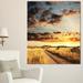 DESIGN ART Designart Cloudy African Prairie with Pathway Extra Large Landscape Canvas Art - Yellow 24 in. wide x 32 in. high