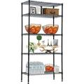 WBTAYB 5 Tier Wire Shelving Unit Heavy Duty Storage Unit Metal Organizer Rack Height Adjustable Shelf Standing with Wheels for Kitchen Bathroom Garage 14 D x 24 W x 60 H Black