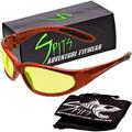 Spits Eyewear Hercules Safety Glasses (Frame Color: Orange Frame Without Foam Padding Lens Color: Yellow Tint)