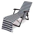 KIHOUT Deals Stripe Chair Cover Printed Beach Towel Polyester Cotton Lounge Chair Towel