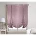 1 Piece Buffalo Check Gingham Rod Pocket Window Tie Up Curtain Panel (42 X 63 Burgundy/Beige)