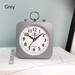 Bedroom Ornaments Stylish Decorative Table Bedside Students Snooze Alarm Clock Square Round Alarm Clock Silent Clock Mini Alarm Clock GREY