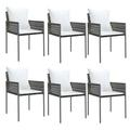 vidaXL Patio Chairs with Cushions 2 pcs Black 21.3 x24 x32.7 Poly Rattan