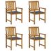 moobody 4 Piece Garden Chairs with Anthracite Cushion Acacia Wood Outdoor Dining Chair for Patio Balcony Backyard Outdoor Furniture 24 x 22.4 x 36.2 Inches (W x D x H)