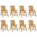 vidaXL Outdoor Recliner Chairs Camping Chair with Armrest Solid Wood Teak