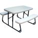 Plastic Development CH013 Steel Frame Durable 2 Bench Kids Picnic Patio Indoor or Outdoor Molded Table White