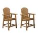 Adirondack Chair Set of 2 Outdoor Bar Stools with Armrest Patio Balcony Chair Weather Resistant for Deck Balcony Pool Backyard Teak