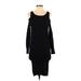 Mason Casual Dress - Bodycon Scoop Neck Long sleeves: Black Solid Dresses - Women's Size P