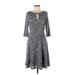 Jessica Howard Casual Dress - Fit & Flare: Gray Marled Dresses - Women's Size 6