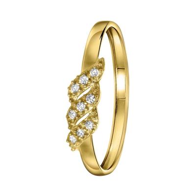 Lucardi Damenring mit Zirkonia aus 586 Gelbgold 58mm Damen Image
