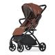 Baby Pushchair Stroller– Lightweight Foldable Travel Buggy with 5-Point Harness, Adjustable Seat Back and Oversize Basket Folds with 1 Hand – Smooth Swivel Wheels Rain Cover (Tan Leather)