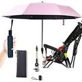 Pram Parasol, 50+ UV 95cm Stroller Umbrella with Adjustable Fixing Clamp & Umbrella Handle for Pram, Stroller, Pushchair and Buggy (Pink 95cm)