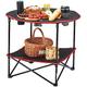 VEVOR Klapptisch Campingtisch 720x720x610 mm, Zusammenklappbarer Gartentisch 2-lagiger Balkontisch Mehrzwecktisch mit 4 Getränkehaltern 25 kg Belastbar Camping Tisch Falttisch Tragbar Oxford-Stoff