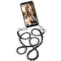 ONEFLOW Detachable Mobile Phone Chain Compatible with Samsung Galaxy A22 5G - Case with Strap, Mobile Phone Case with Metal Chain for Hanging, Silver Black