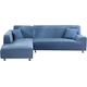 Sofa Cover L Shape - Soft Stretch Sectional Sofa Slipcovers 3 Seater + 3 Seater Couch Cover Furniture Protectors with 2 Pillow Cases for L Shaped Sectional Sofa (Grey Blue, 3+2 Seater)