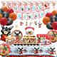 RANJIMA Bing Bunny Balloons, Bing Bunny Party Tableware Birthday, Bing Bunny Birthday Decorations Birthday Decoration Set, Children's Birthday Decoration Theme Party Table Decoration Party Accessories