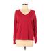 Sonoma Goods for Life Long Sleeve T-Shirt: Red Tops - Women's Size Medium Petite