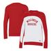 Women's Under Armour Red/White Wisconsin Badgers Colorblock Pullover Sweatshirt