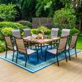 Lark Manor™ Ballarat Square 8 - Person 60" Long Outdoor Dining Set Metal in Black/Brown | 60 W x 60 D in | Wayfair 7F4251AF1B4648BE8D3EB10A33B3F697