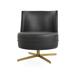 Lounge Chair - sohoConcept Hilton 4 Star Swivel Lounge Chair Faux Leather/Leather/Metal in Black | 29.5 H x 24.5 W x 24.5 D in | Wayfair