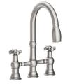 Newport Brass Jacobean Pull Down Bridge Faucet, Stainless Steel in Gray | 15.27 H x 10.7 W x 10.75 D in | Wayfair 2470-5462/20