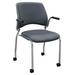 300 Lb. Capacity Gray Padded Mobile Stacking Classroom Chair w/Armrests