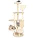 Tucker Murphy Pet™ 64” Wooden Cat Tree Tower w/Natural Sisal Post, Condo, Hammock & Top Perch Rope | 64 H x 23 W x 23 D in | Wayfair