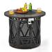 17 Stories 25" H x 32" W Iron Propane Outdoor Fire Pit Table w/ Lid Cast Iron in Black/Gray | 25 H x 32 W x 32 D in | Wayfair