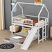 Harper Orchard Luray Twin over Full House Bunk Bed w/ Slide Wood in White | 86.8 H x 91.6 W x 79.5 D in | Wayfair 1D6CD98A6F73430082F82BDB8CFA7A5E