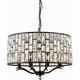 8 Light Ceiling Pendant Dark Bronze, Clear Crystal, E14 - Endon