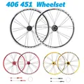 Litepro 451 406 Folding Bike Wheelset O.L.D 74mm 100mm 130mm 135mm Hubs Wheel Set Aluminum Alloy