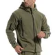 Men Winter Thermal Fleece US Military Tactical Jacket Outdoors Sports Hooded Coat Hiking Hunting