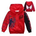 Manteau à capuche Marvel SpidSuffolk pour enfants veste zippée vêtements d'extérieur pour garçons