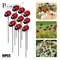 Piquets de jardin CÔTÉ cinelle rouges en résine, lot d'insectes en plastique, jardinière de jardin,
