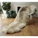 100% Undyed Rare Breed Double Sheepskin Rug in Warm Ivory with Mink and Latte tones - Handmade in Somerset