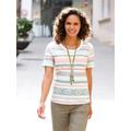 Kurzarmshirt CASUAL LOOKS "Shirt" Gr. 48, grün (ecru, khaki, gemustert) Damen Shirts Jersey