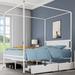 Moasis Metal Canopy Platform Bed Frame with Storage Drawers