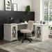 Lennox Farmhouse L Shaped Desk with Storage Cabinets by Bush Furniture