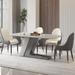 Slate Dining Table Faux Marble Table with Z shape Stainless Steel Pedestal