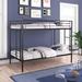 Twin over Twin Size Bunk Bed featuring Under-Bed Storage, Metal Bed Frame for Kid's Bedroom, Guest Room, or Dorm