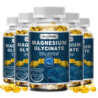 Alxfresh Magnesium Glycinat Nahrungs ergänzungs mittel 500mg mit Zink Vitamin D3 B6 fördert die