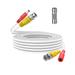FITE ON 50FT White BNC Video Power Cable Weatherproof Low Resistance High Quality Materials for CCTV Security Camera Gold-Plated Nickel-Plated Solid Weatherproof Cable Plug and Play Cable