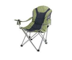 Picnic Time 80300130 Reclining Camp Outdoor Folding Chair Sage Dark Gray