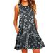 knqrhpse Beach Dresses for Women Sundresses for Women Casual Dress Summer Dresses for Women Beach Floral Tshirt Sundress Sleeveless Pockets Casual Loose Tank Dress Womens Dresses Black Dress L