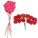 Bestonzon 22Pcs Simulation Rose Branch Wedding Home Decoration Evening Party Layout (Red)